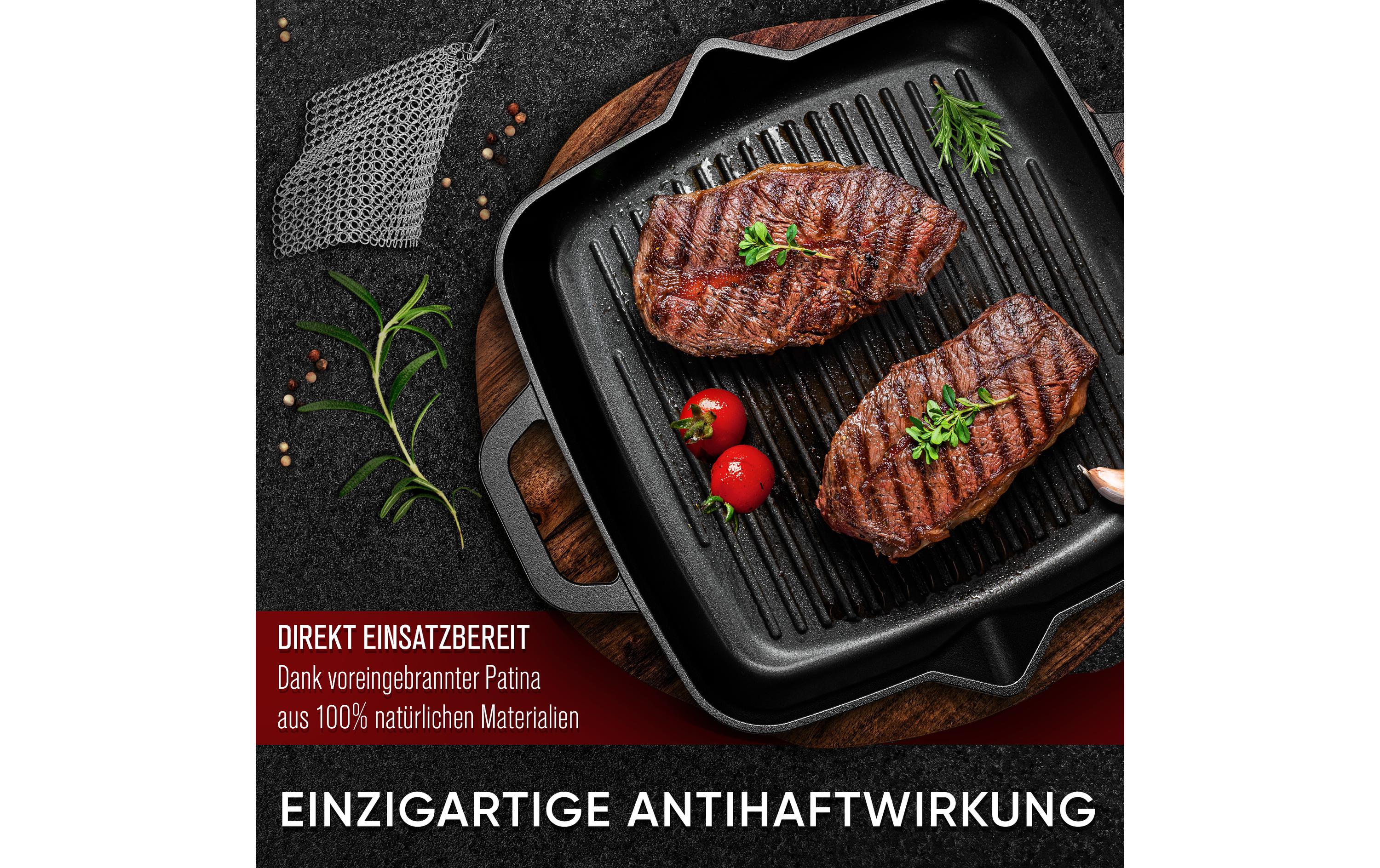 Gusskoenig Grillpfanne 26 cm mit Ringreiniger