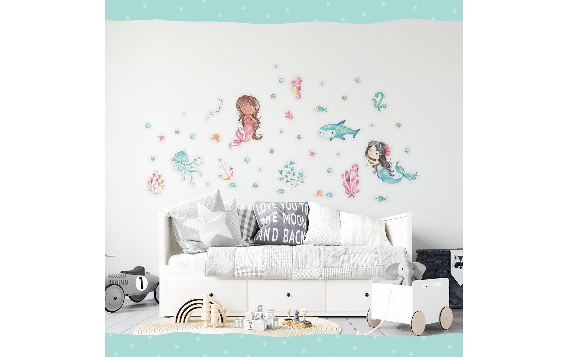 Papierdrachen Wandtattoo-Set Meerjungfrau