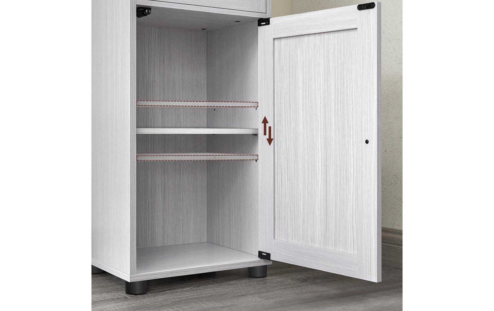 VASAGLE Vitrine Landhausstil 40 x 165 cm, Weiss