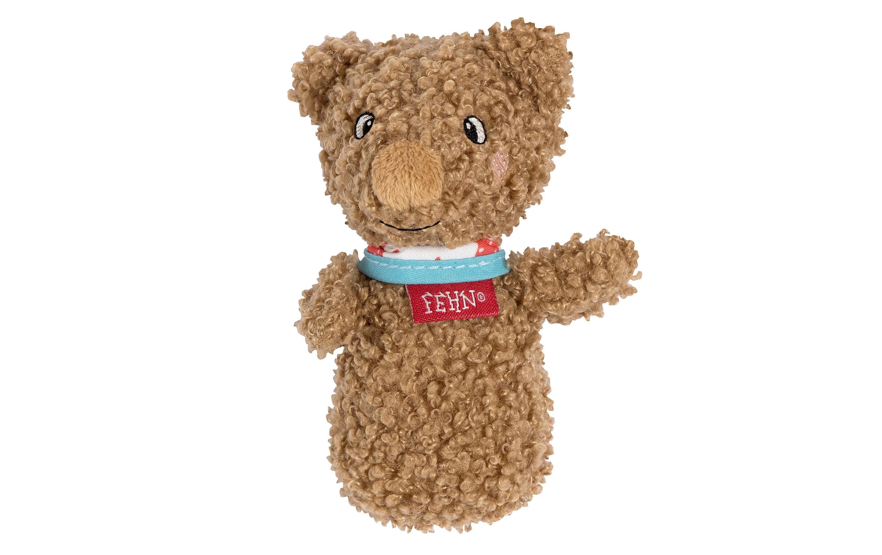fehn Greifling Mini-Rassel Bär, Braun, Plüsch / Velours, 11 cm