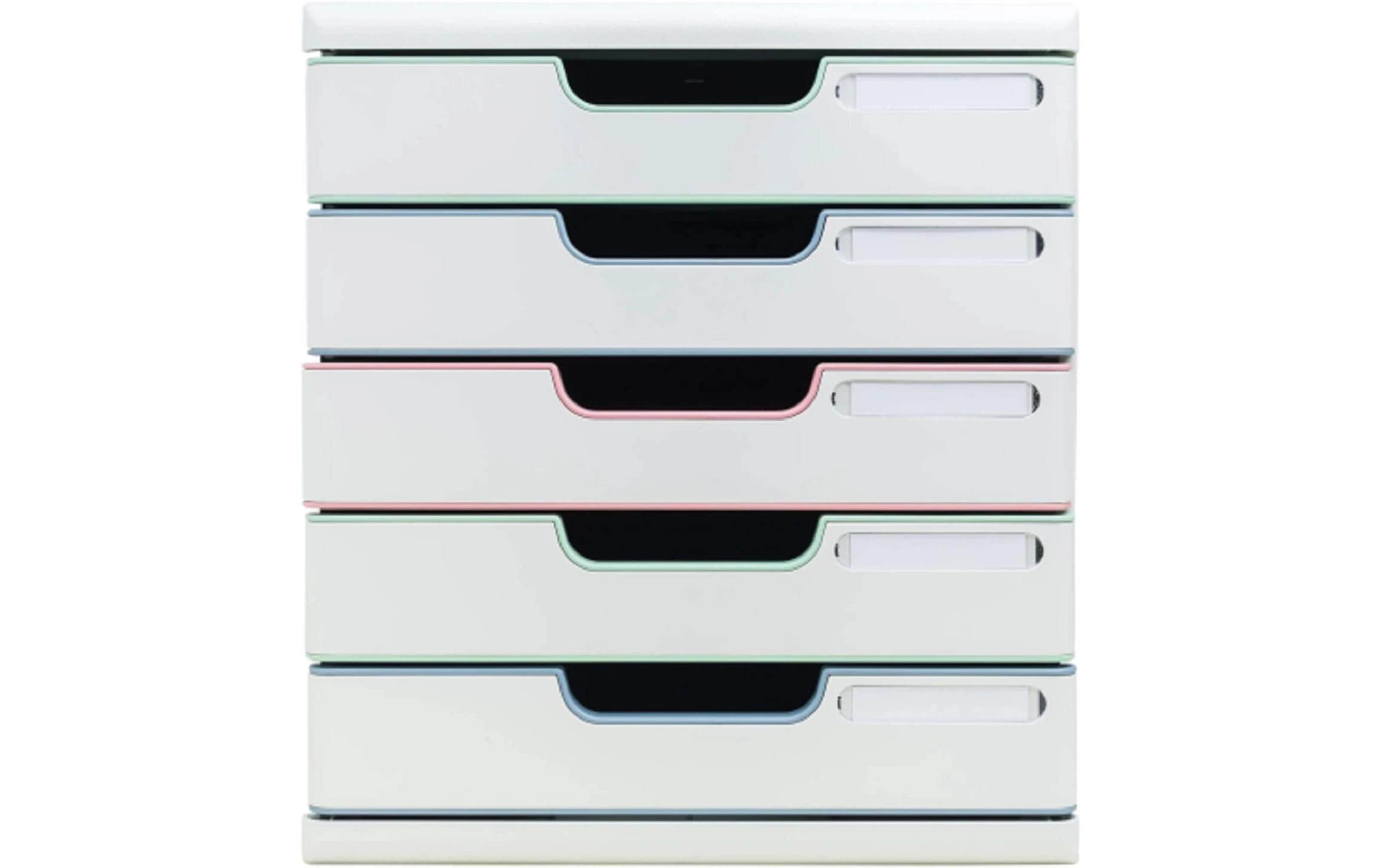 Exacompta Schubladenbox Modulo AutentiK, A4+, 5 Schubladen, Mehrfarbig