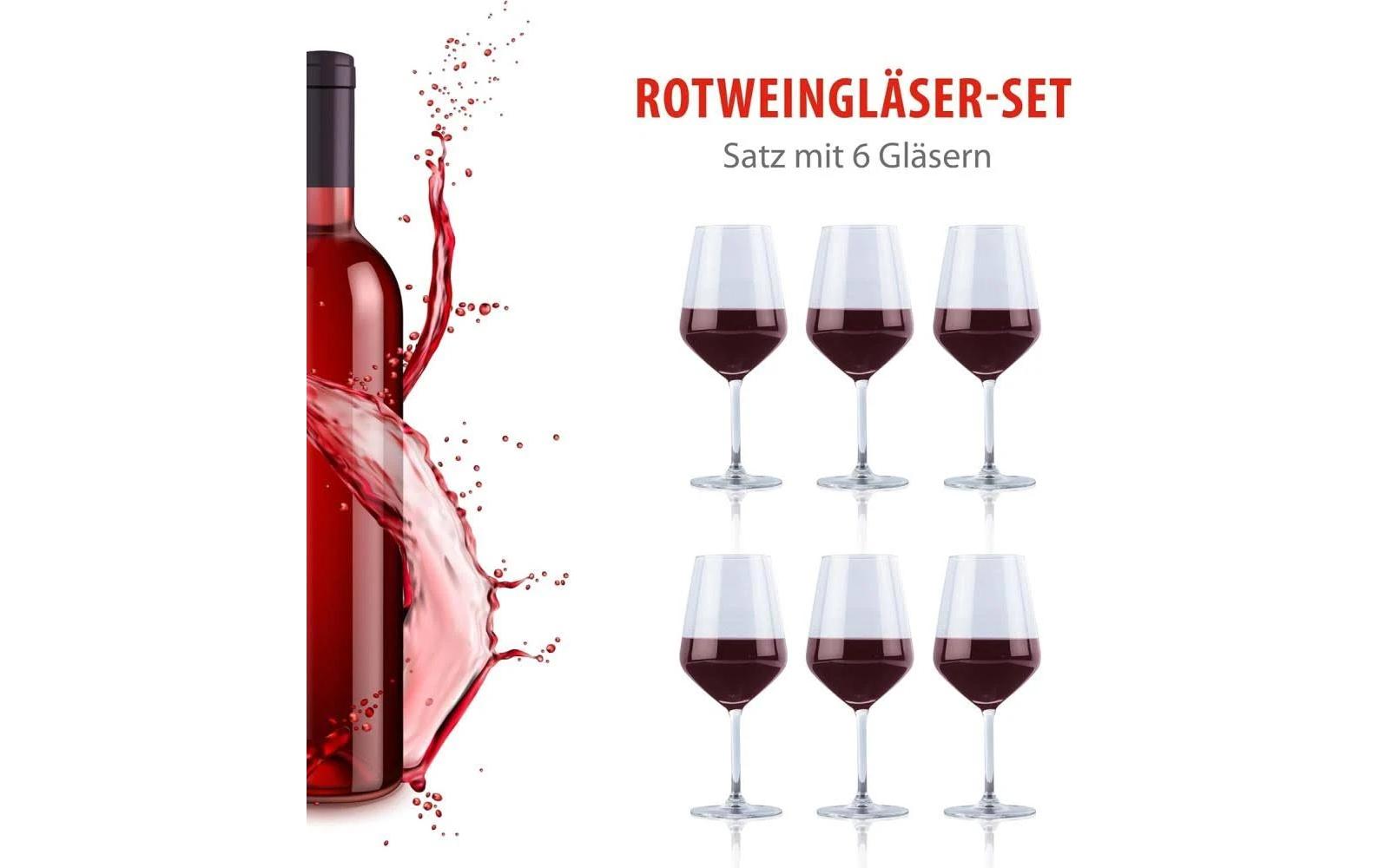 alpina Weingläser für Rotwein 530 ml, 6 Stück, Transparent