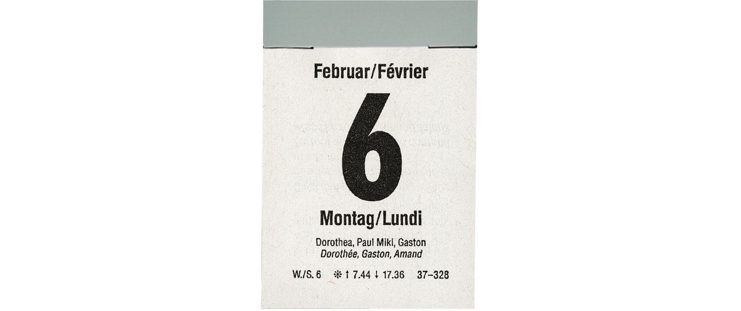 Biella Abreisskalender 4 x 5.9 cm, hoch, 390 Blatt