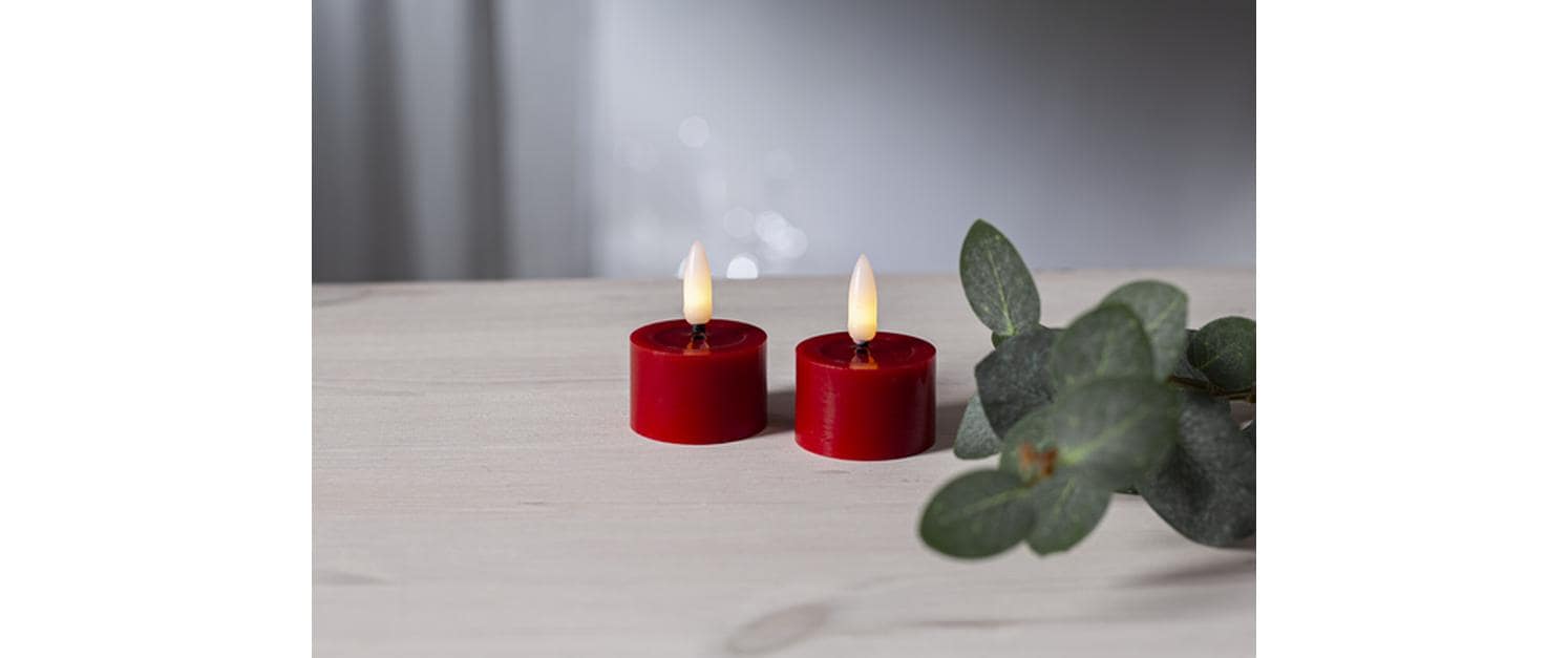 Star Trading LED Teelichter Set 2 Pack Flow 5 cm – rot