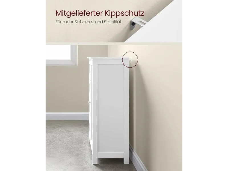 VASAGLE Badezimmerschrank 55 x 82 cm, Weiss