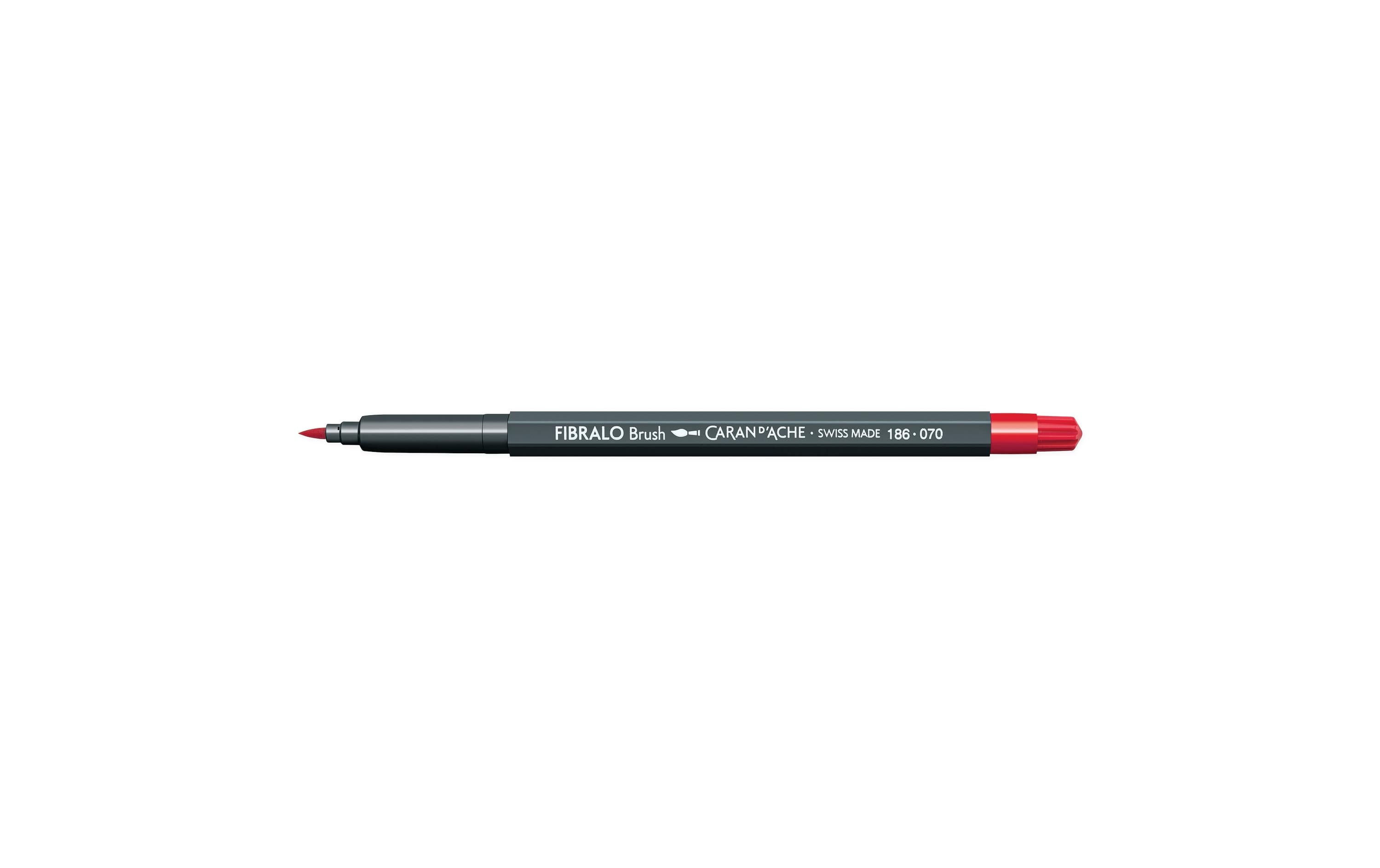 Caran d'Ache Filzstift Fibralo Brush 1 Stück, Scharlachrot