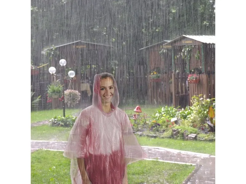 relaxdays Regenponcho 20 Stück, Rot relaxdays Regenponcho 20 Stück, Rot