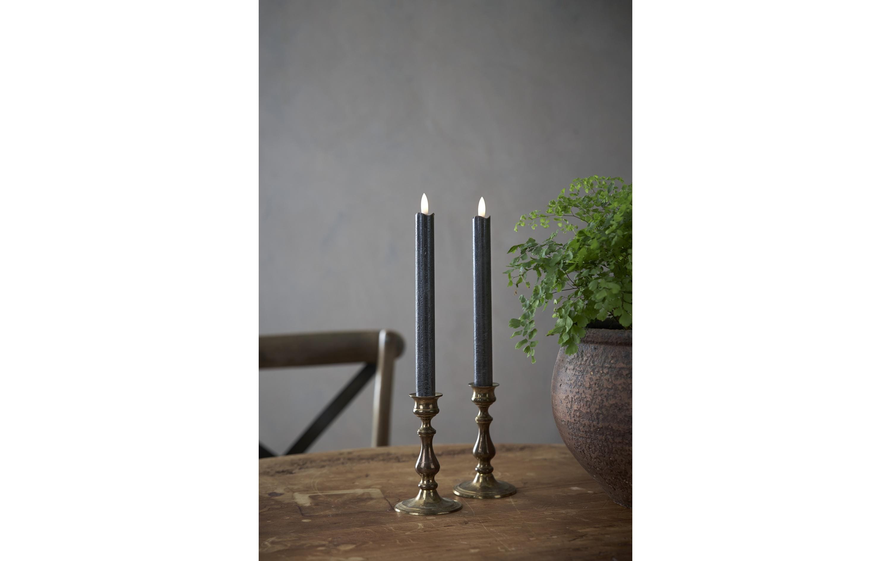 Star Trading LED-Stabkerzen Set Dinner 2P Flamme 25 cm – schwarz