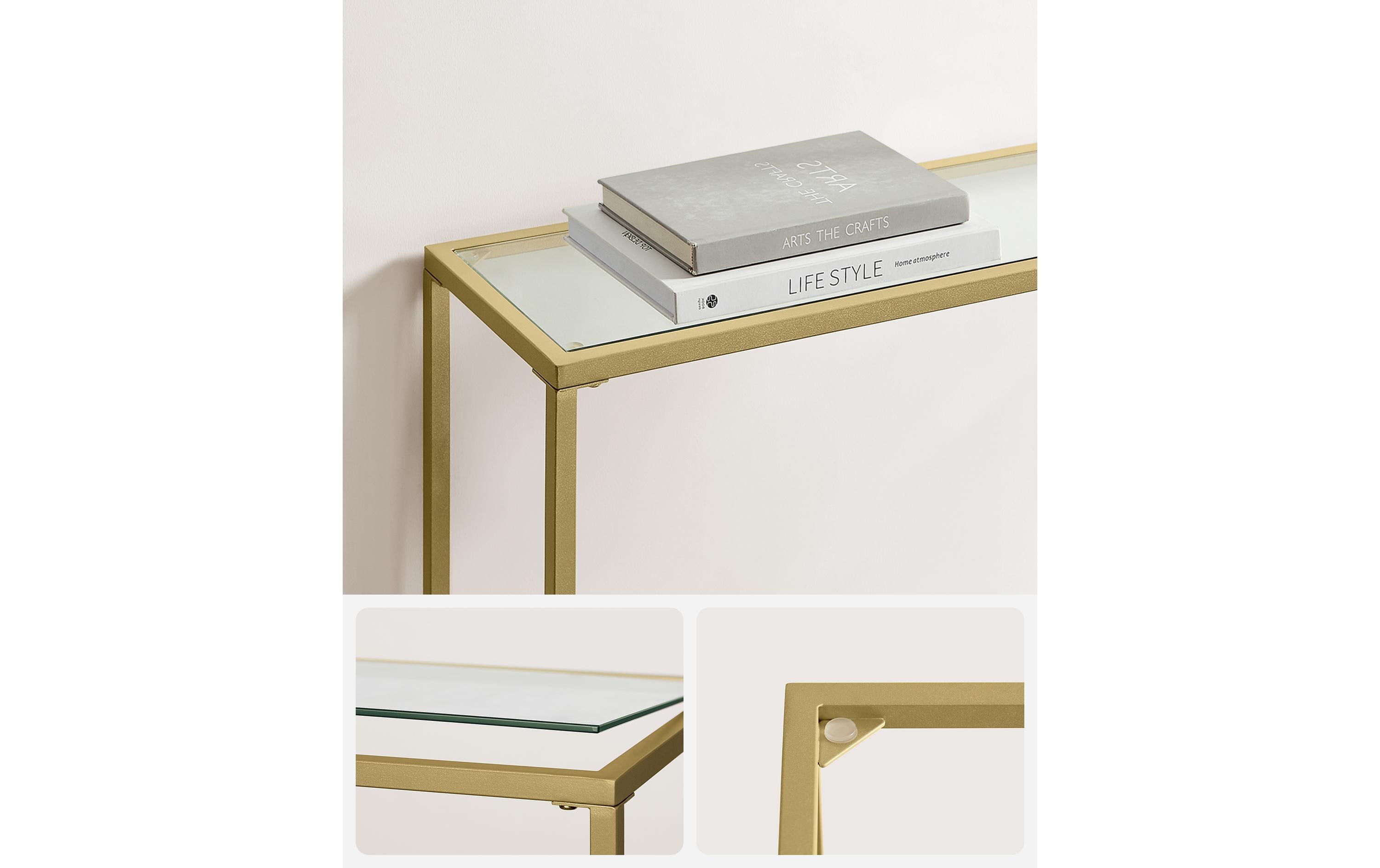 VASAGLE Konsolentisch 100.5 x 80 cm, Gold