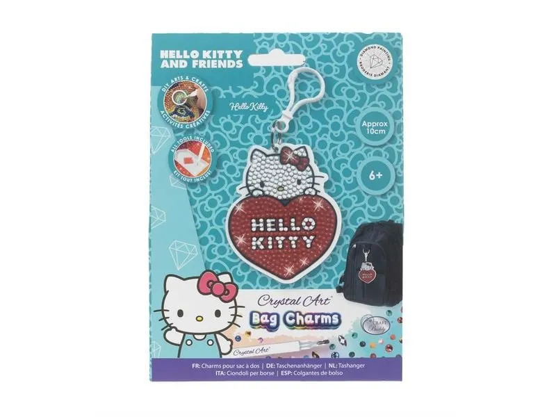 CRAFT Buddy Hello Kitty, Crystal Art Rucksack Anhänger Bastelset CRAFT Buddy Hello Kitty, Crystal Art Rucksack Anhänger Bastelset