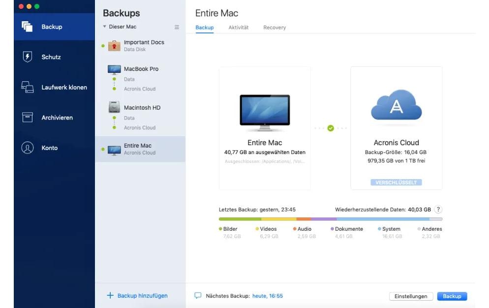 Acronis Cyber Protect Home Office Backup Edition Box, ABO, 5 PC, 1y