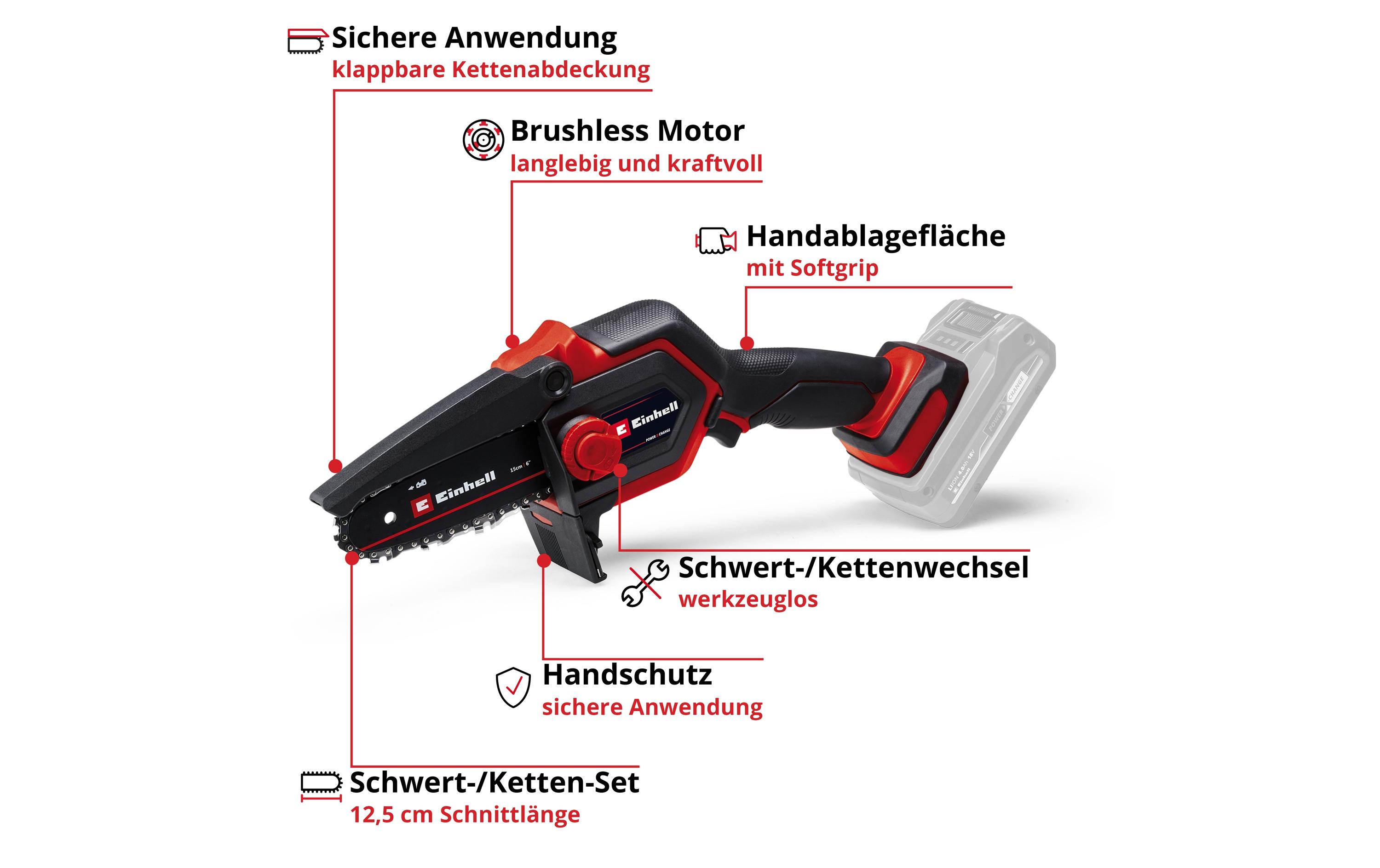 Einhell Akku-Kettensäge GE-PS 18/15 Li BL-Solo