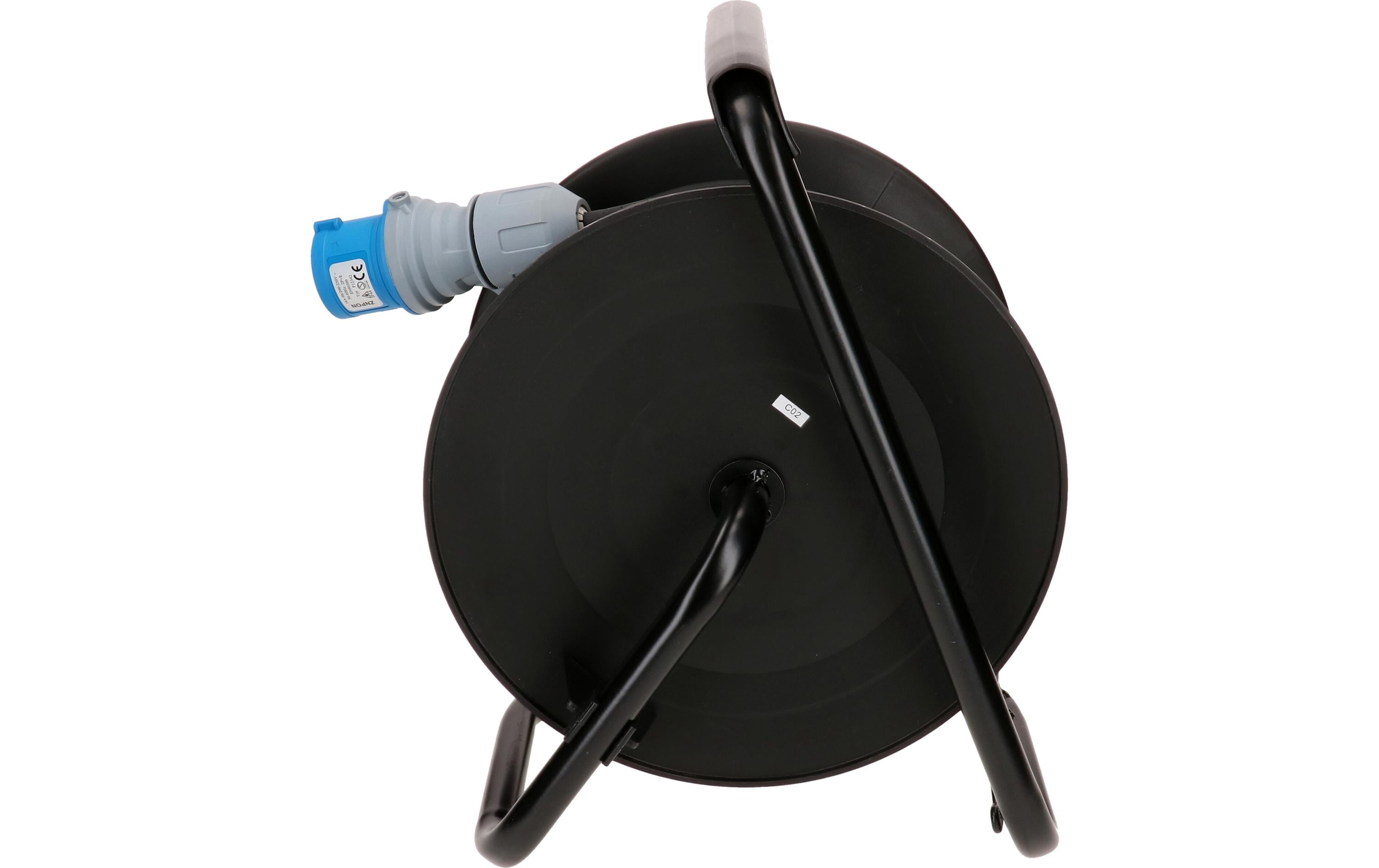 Max Hauri Kabelrolle 30 m, 1x T23, 1x CEE16/3, 1x Schuko, Schwarz