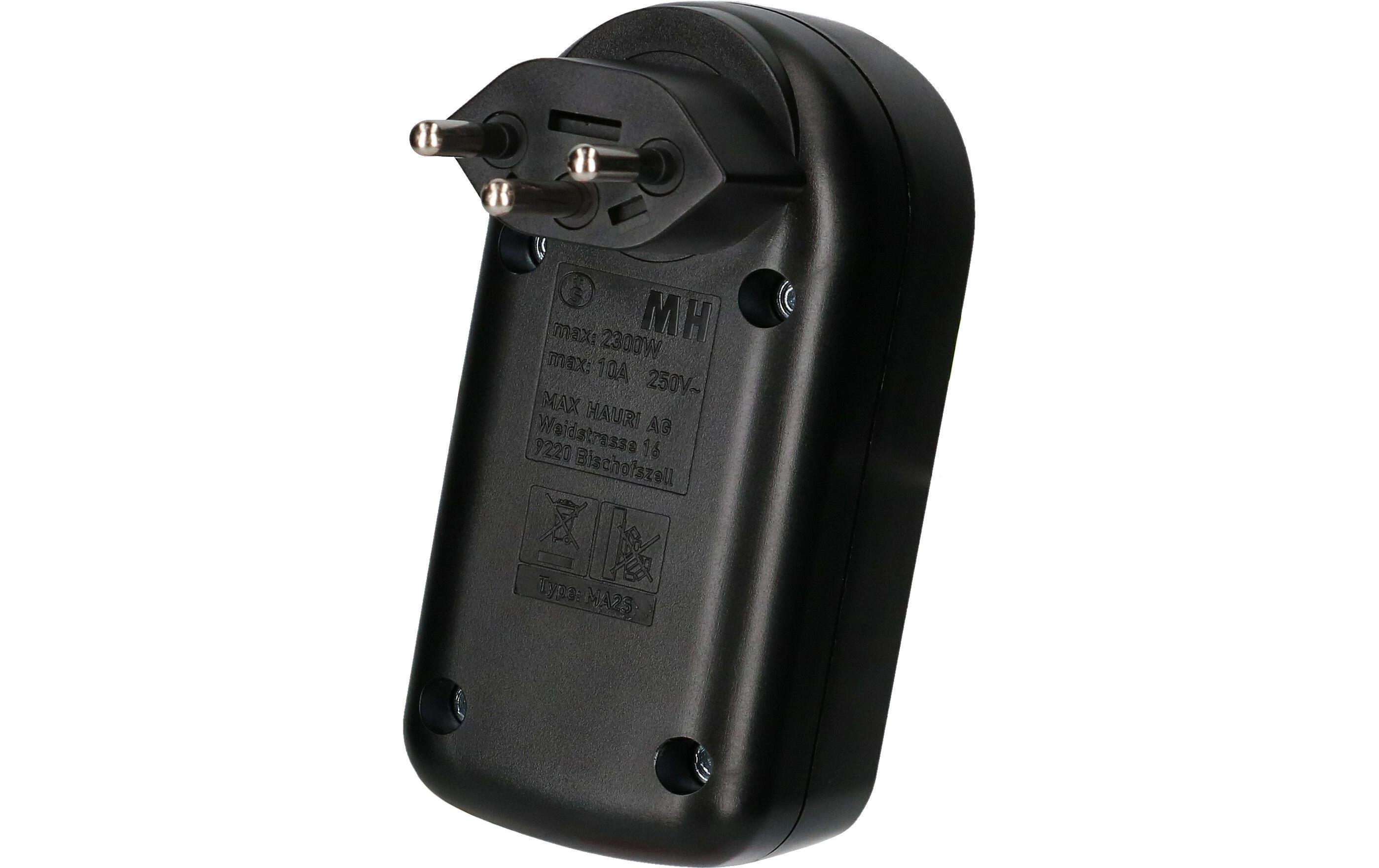 Max Hauri Abzweigstecker ADAPT 2 x Typ 13, drehbar Schalter