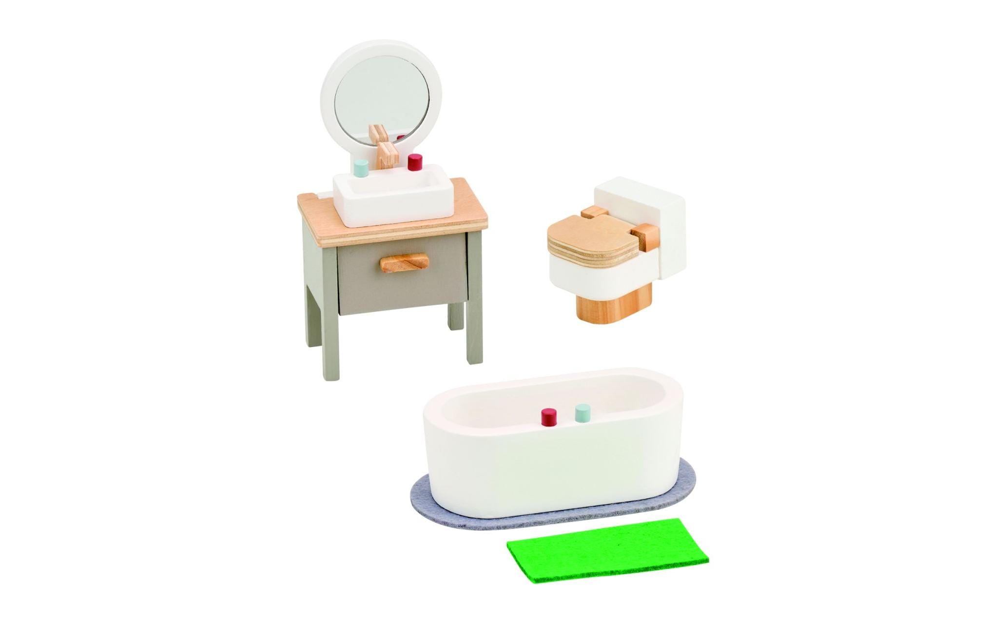 Spielba Holzspielwaren Puppenhausmöbel Badezimmer