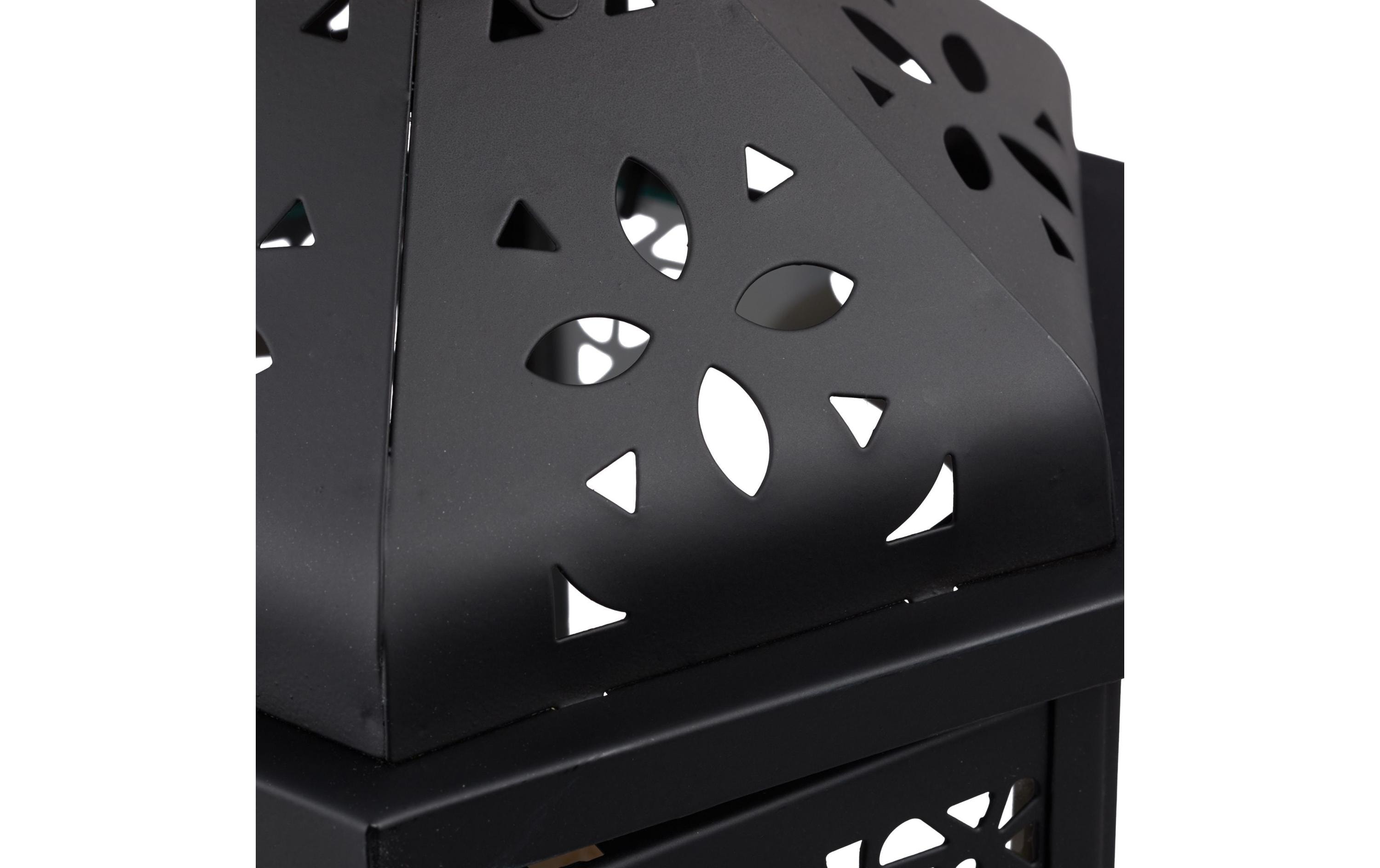 relaxdays Laterne Oriental 3 Stück, 24.5 cm/33 cm/43 cm, Schwarz