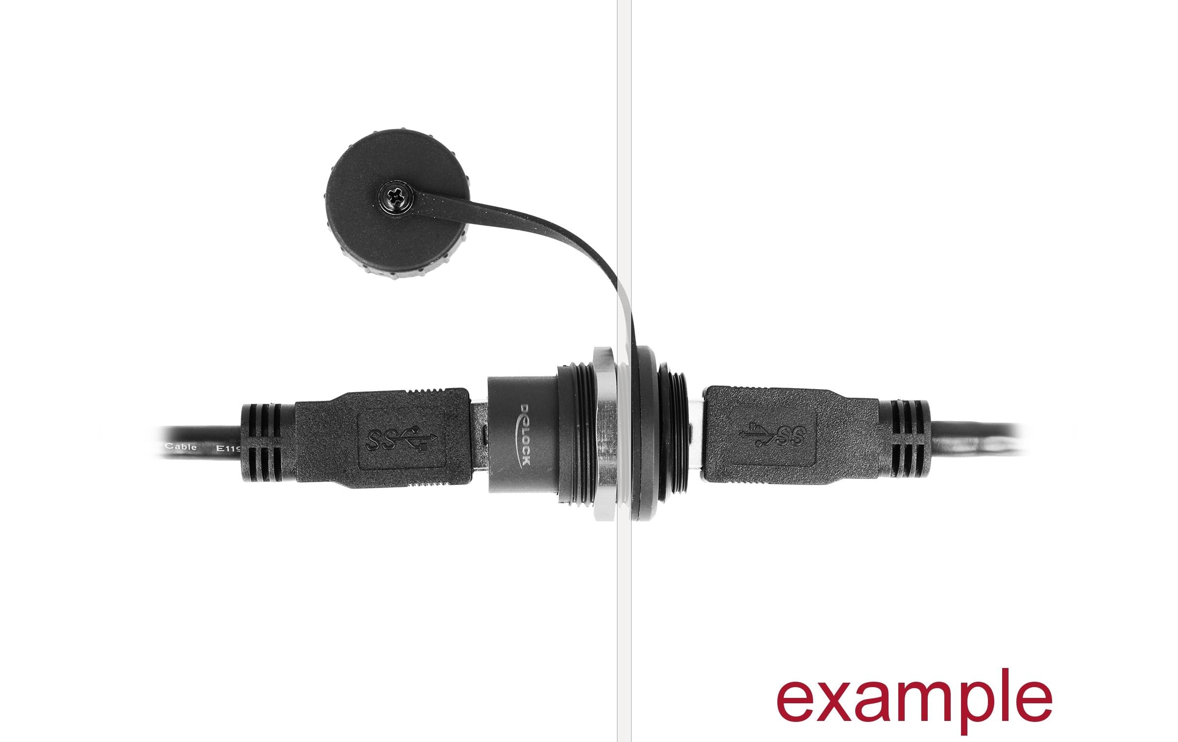 Delock USB 3.2 Gen 1 Typ-A Einbaubuchse mit Staubschutzkappe Delock USB 3.2 Gen 1 Typ-A Einbaubuchse mit Staubschutzkappe