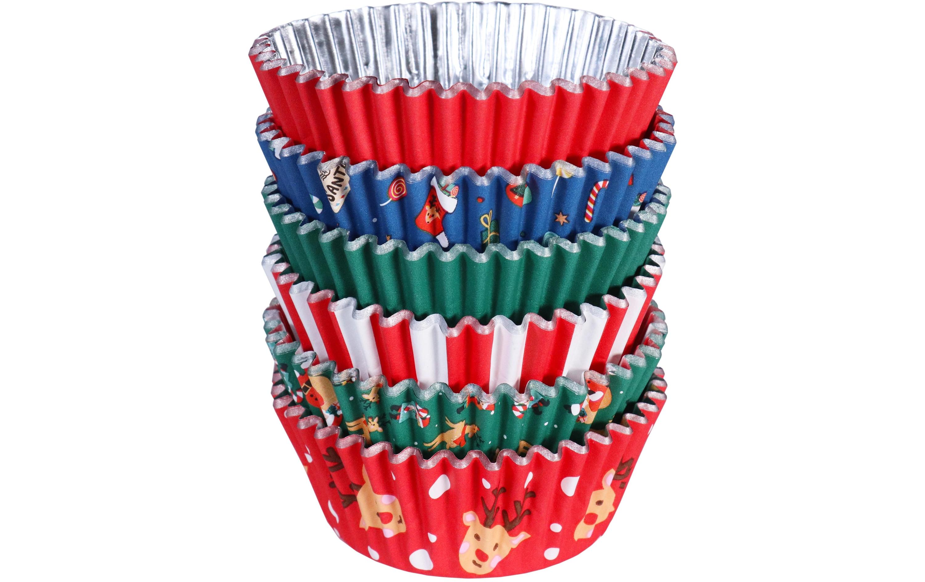 PME Muffin-Backform Santa Mix 100 Stück, Mehrfarbig