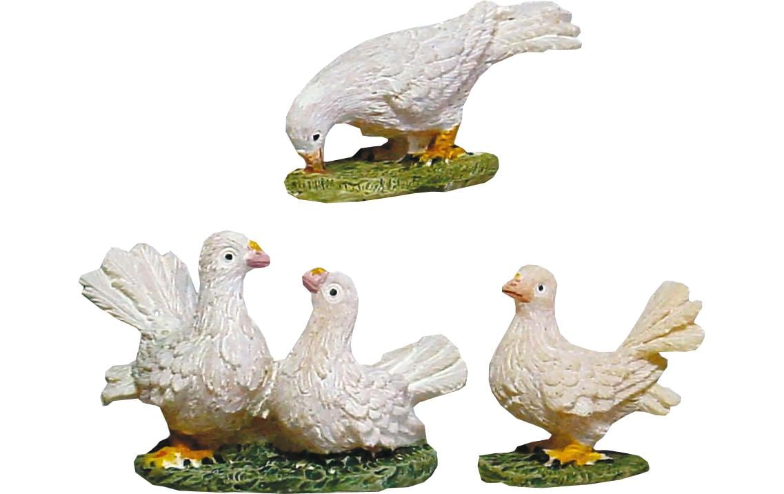 Botanic-Haus Krippenfiguren Tauben 3-teilig, 11-13 cm