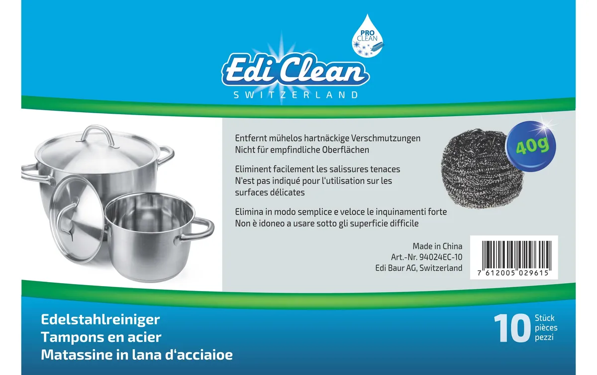 Edi Baur Stahlschwamm 10 Stück, 40 gr