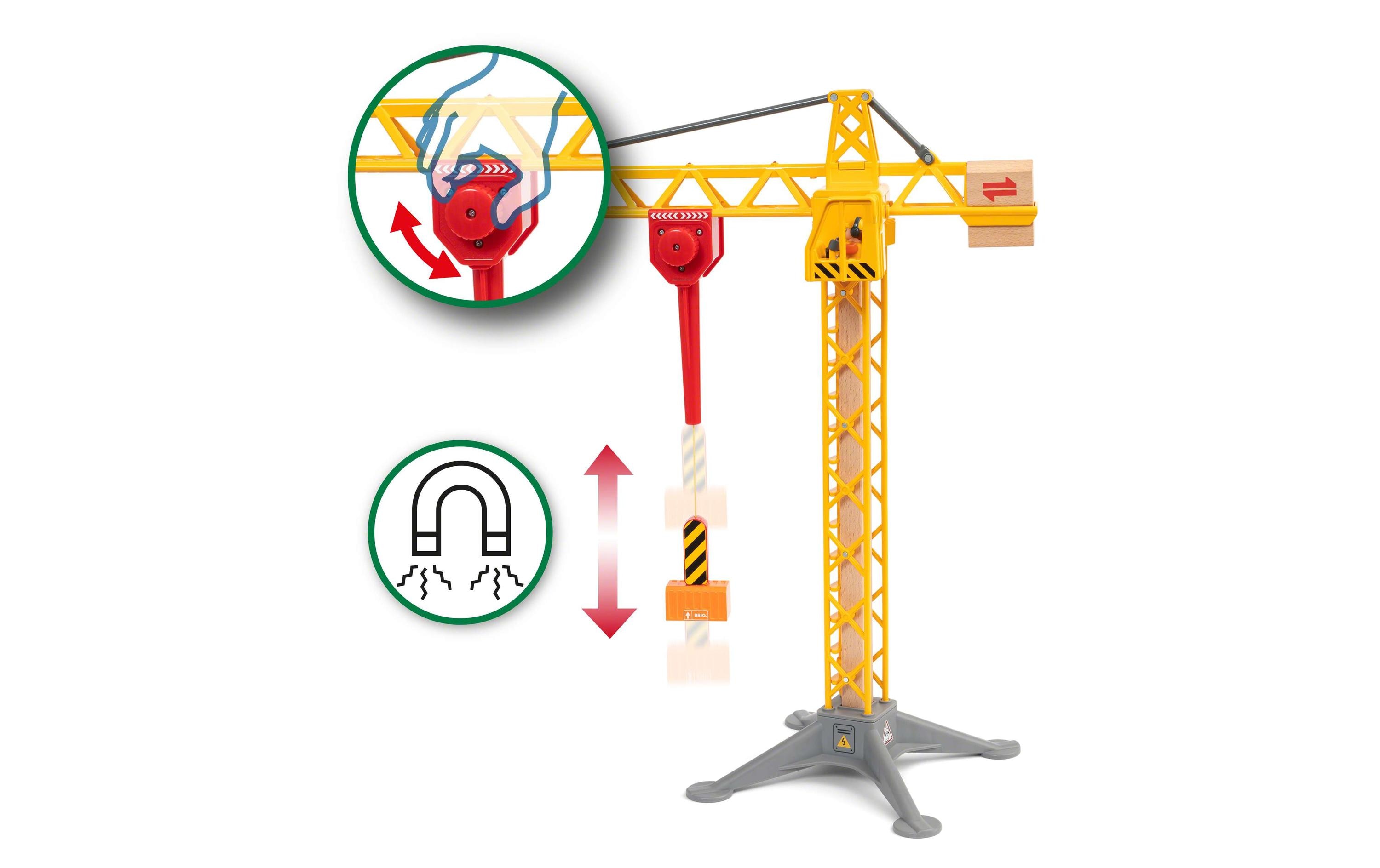 BRIO Eisenbahn Baukran mit Lichtern