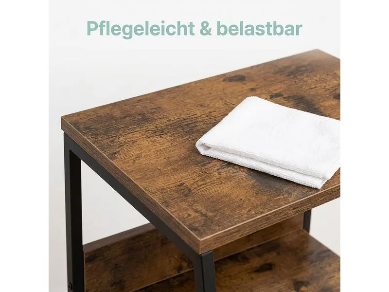 relaxdays Kommode 40 x 72 cm, Braun/Gold/Schwarz