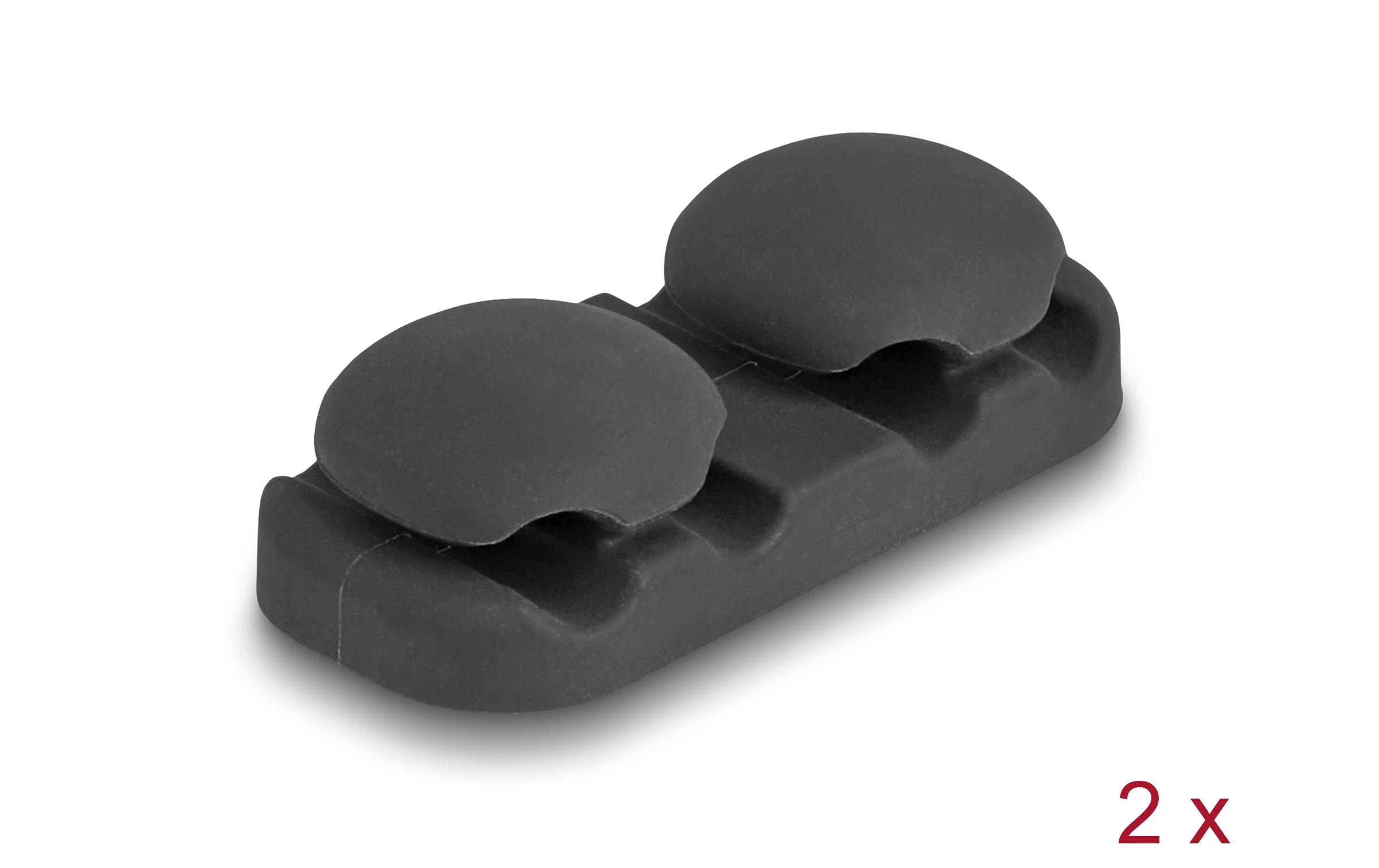 Delock Kabelhalter mit 4 Durchführungen, selbstklebend 2 Stück Delock Kabelhalter mit 4 Durchführungen, selbstklebend 2 Stück