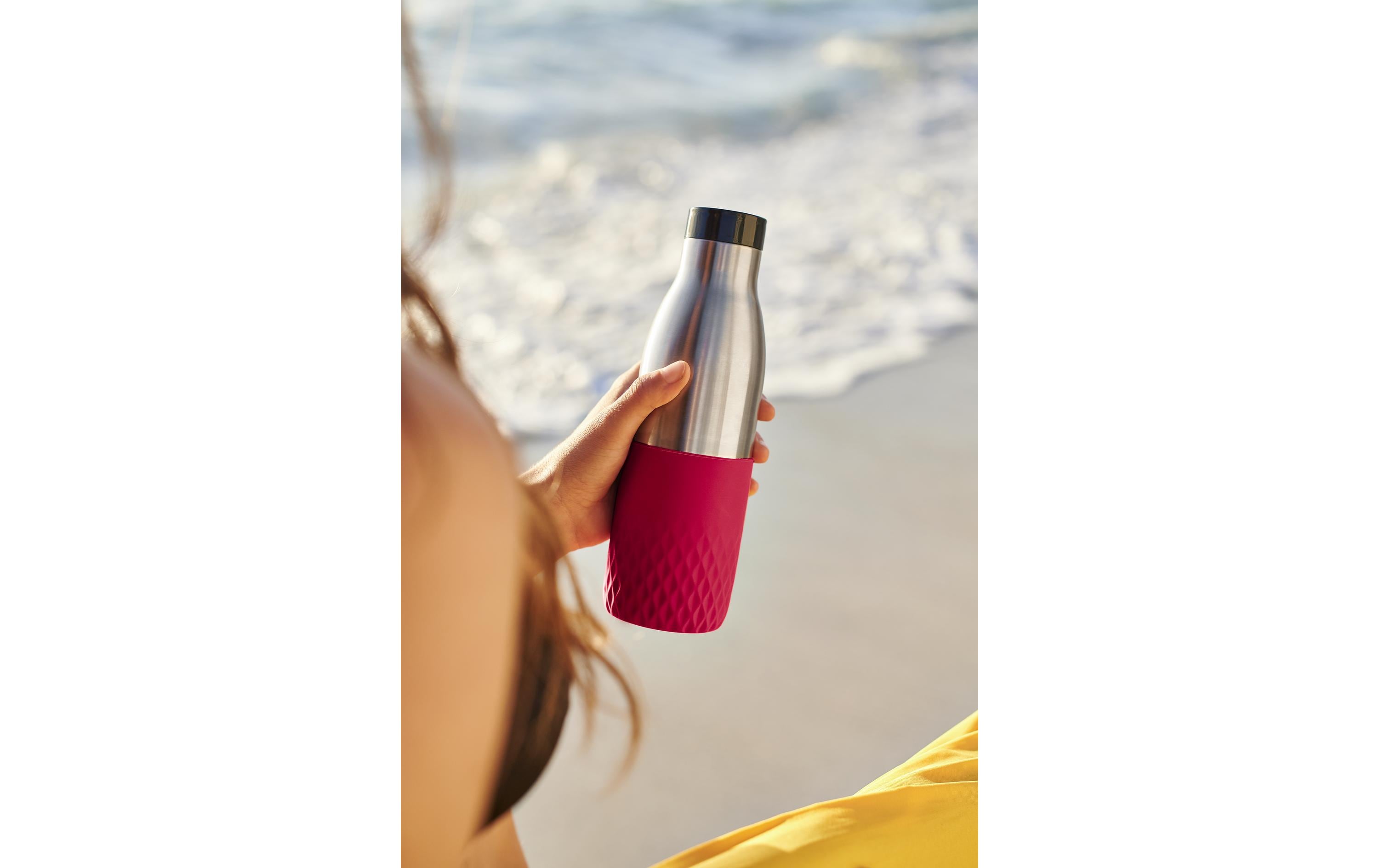 Emsa Trinkflasche Bludrop Sleeve 700 ml, Rot