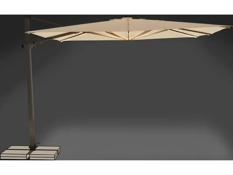 Suncomfort by Glatz Sonnenschirm Varioflex Solar LED, 300 x 300 cm, Hellbeige Suncomfort by Glatz Sonnenschirm Varioflex Solar LED, 300 x 300 cm, Hellbeige