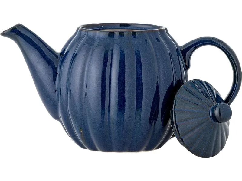 Bloomingville Teekanne Latina, 1 l, Steingut, Blau Bloomingville Teekanne Latina, 1 l, Steingut, Blau