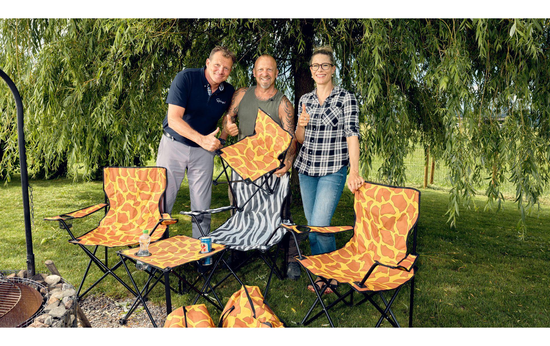 Zebraffo Camping-Sitzgarnitur Giraffe 3er