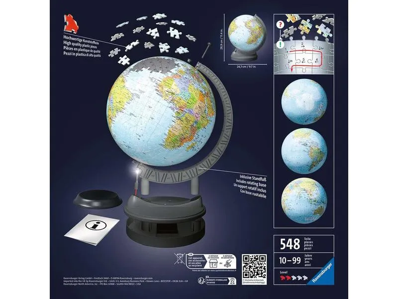 Ravensburger 3D Puzzle Globus mit Licht Ravensburger 3D Puzzle Globus mit Licht