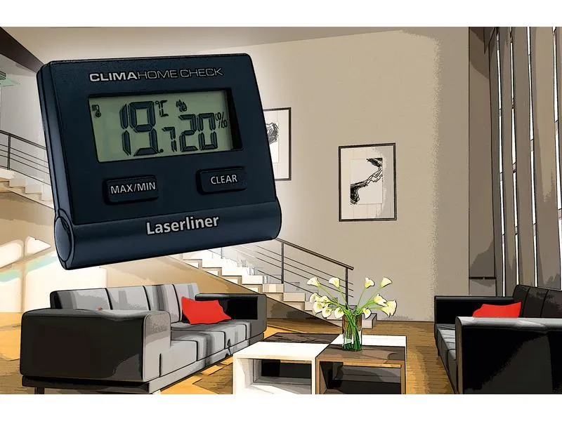Laserliner Thermo-/Hygrometer ClimaHome-Check Black Digital Laserliner Thermo-/Hygrometer ClimaHome-Check Black Digital