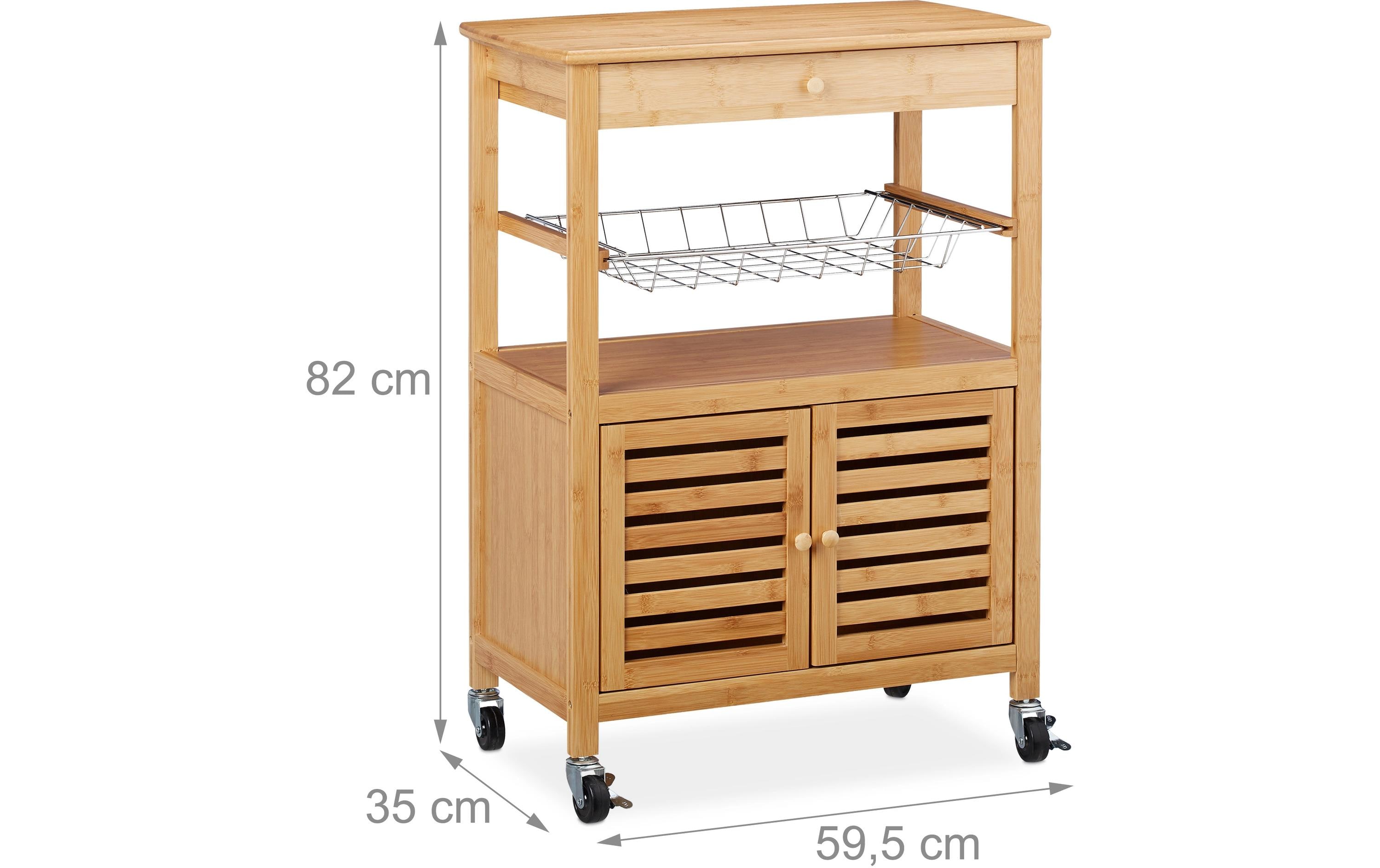 relaxdays Küchenwagen 82 x 59.5 x 35 cm
