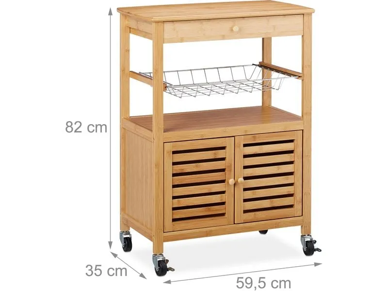 relaxdays Küchenwagen 82 x 59.5 x 35 cm relaxdays Küchenwagen 82 x 59.5 x 35 cm