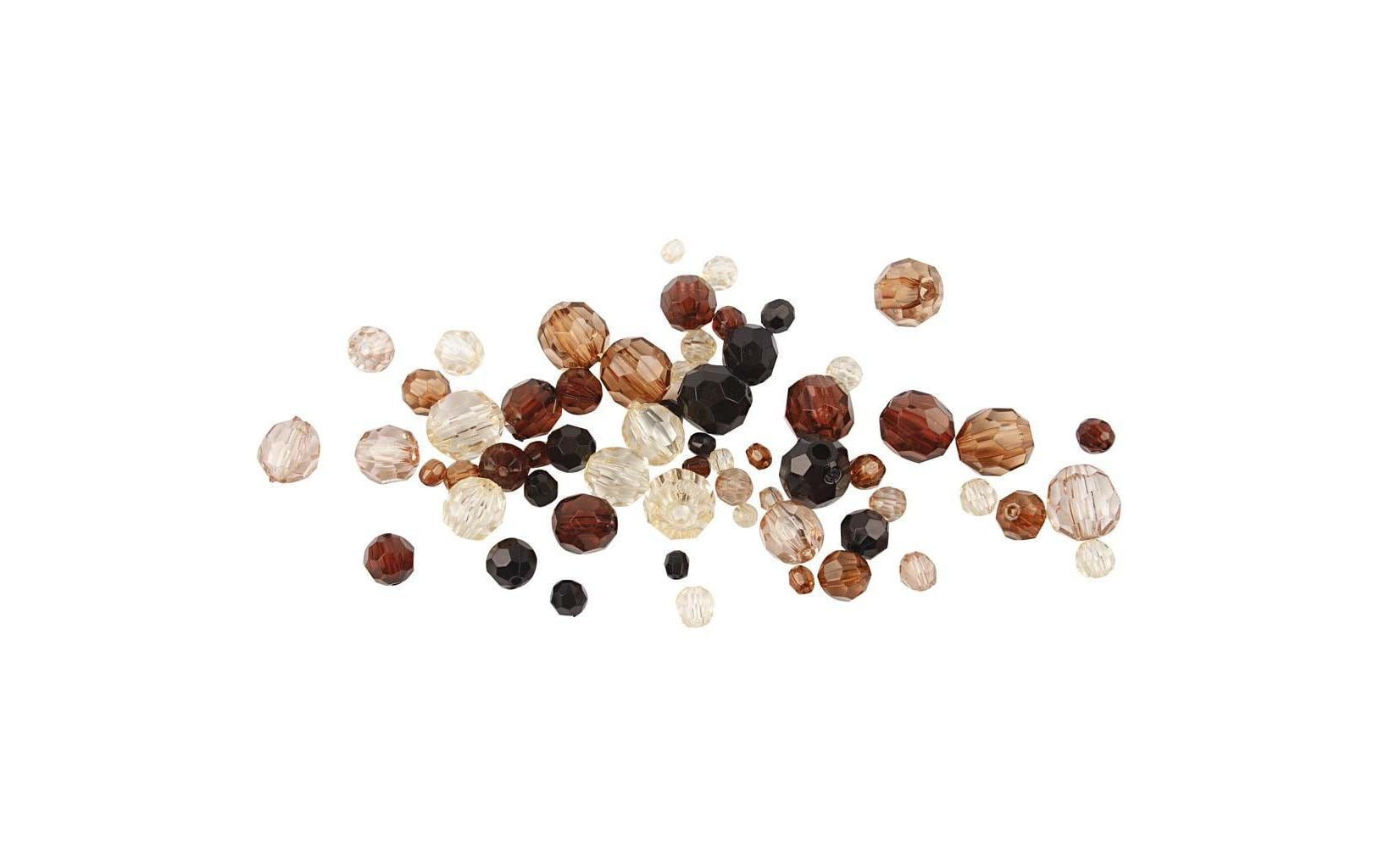 Creativ Company Facettenperlen 4-12 mm Braun, 170 Stück