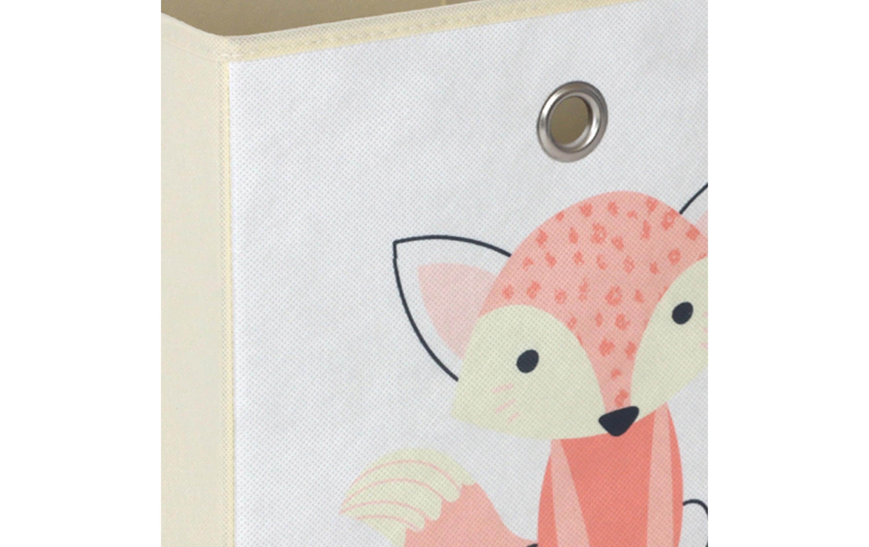 relaxdays Spielzeugbox Tiere 4 Stück