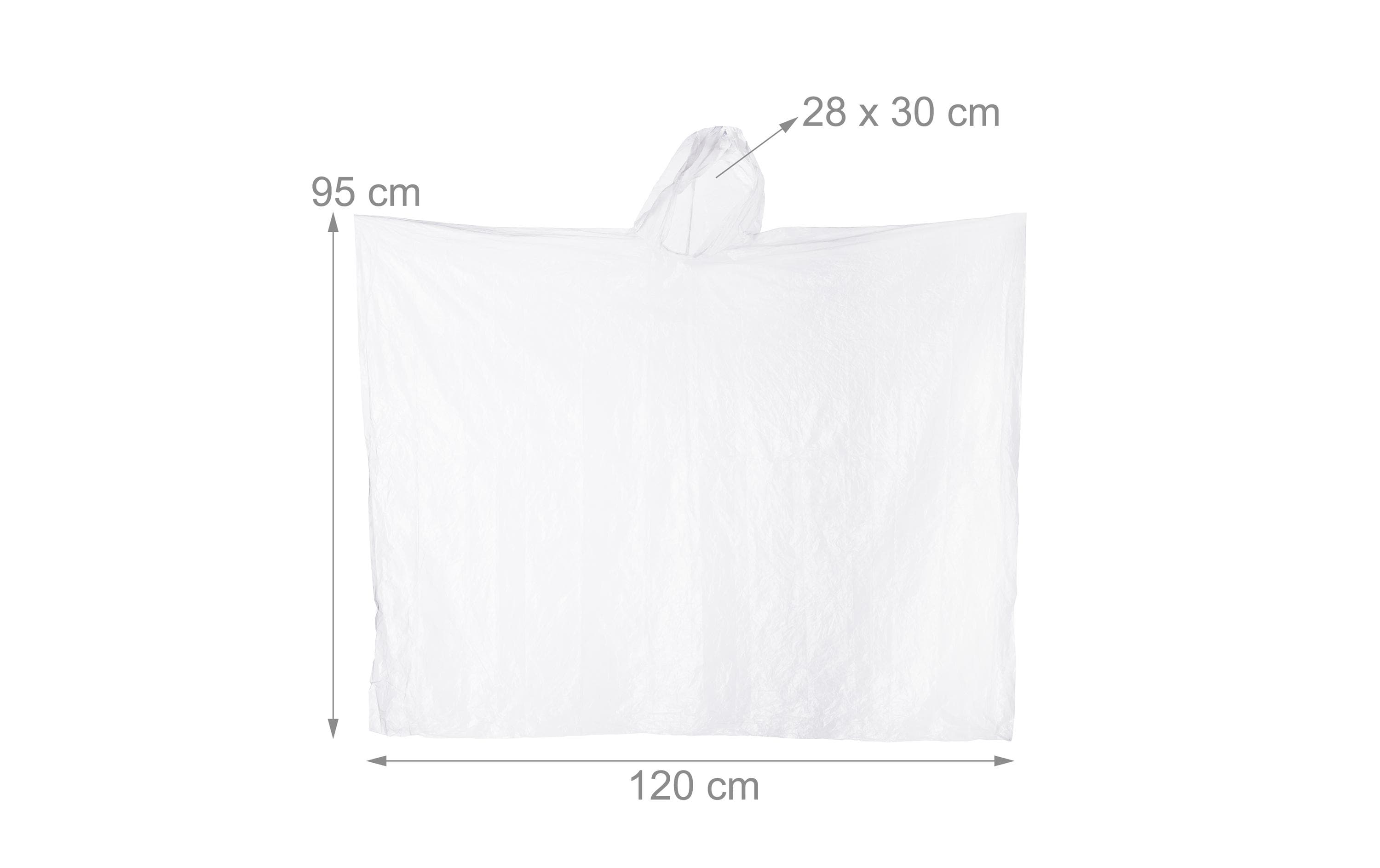 relaxdays Regenponcho Set 10-teilig PE Transparent
