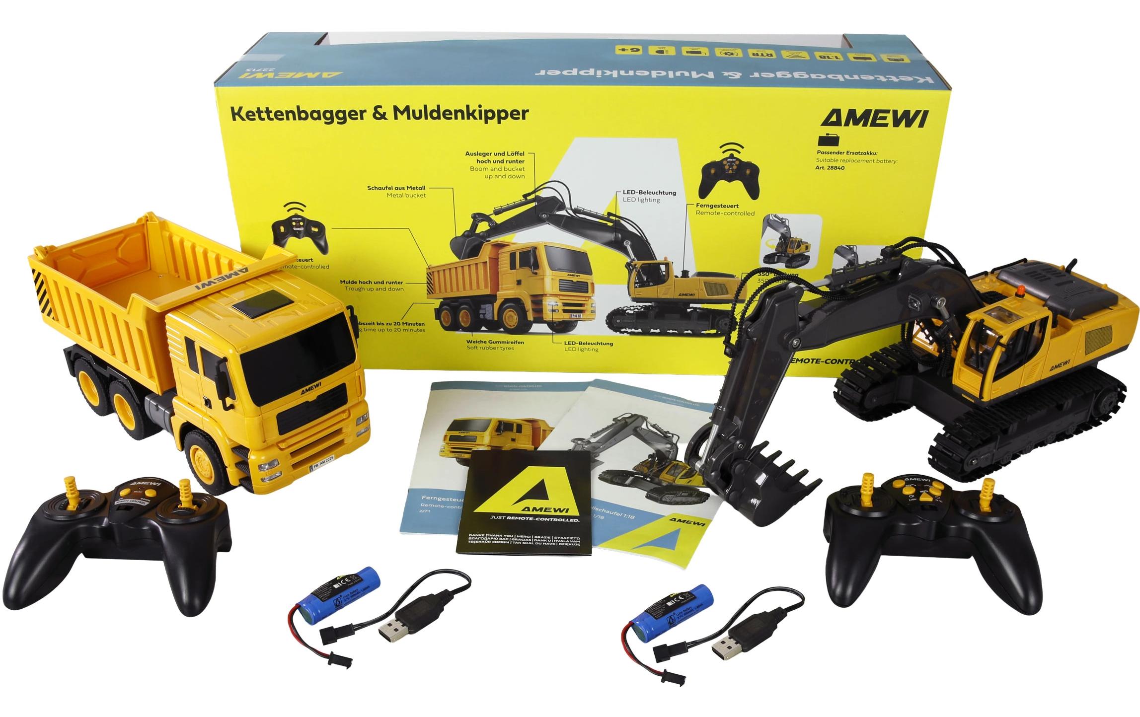 Amewi Kettenbagger & Muldenkipper 1:18 RTR