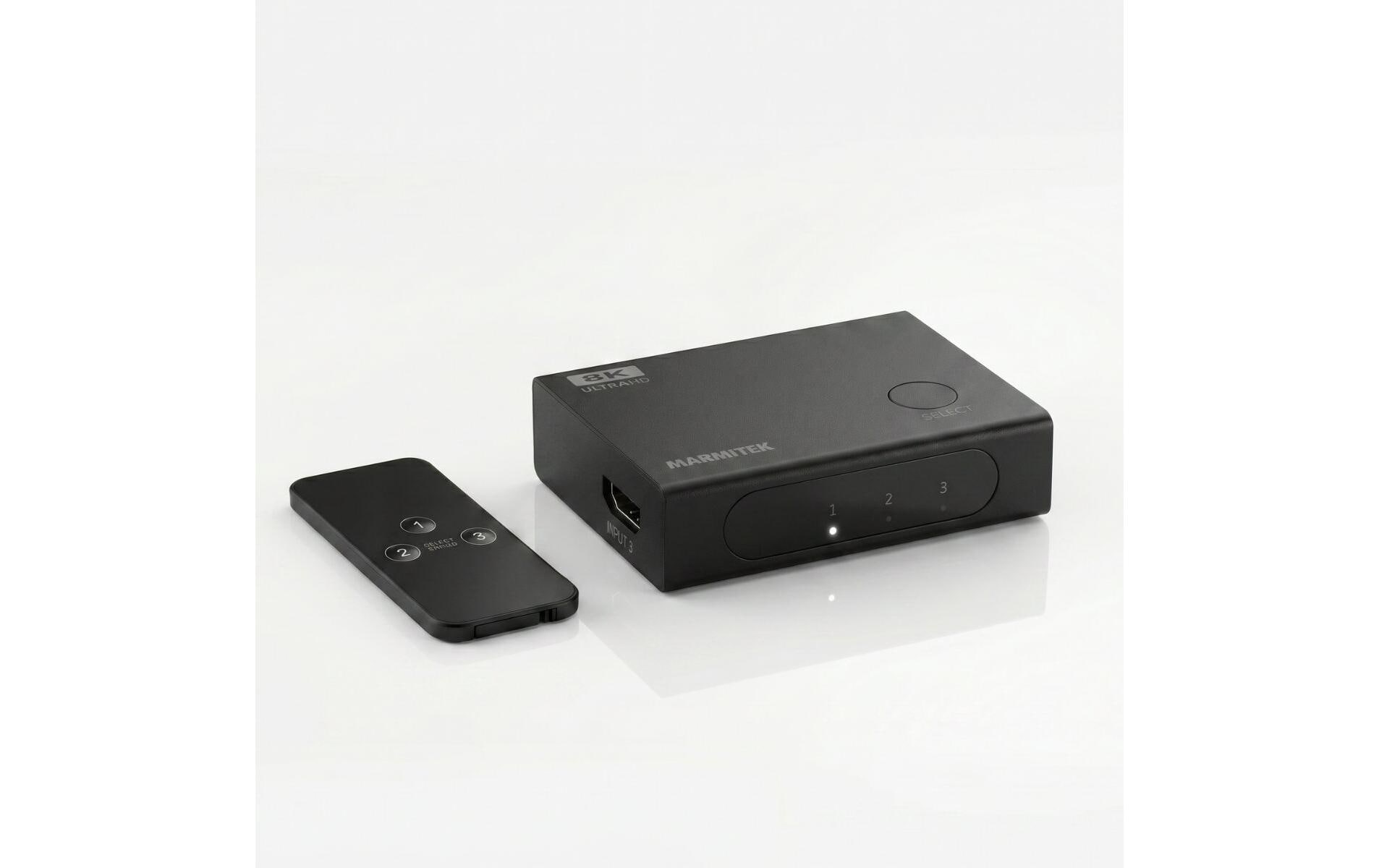 Marmitek Connect 730 3-Port 8K 60 Hz 4K 165 Hz Schwarz