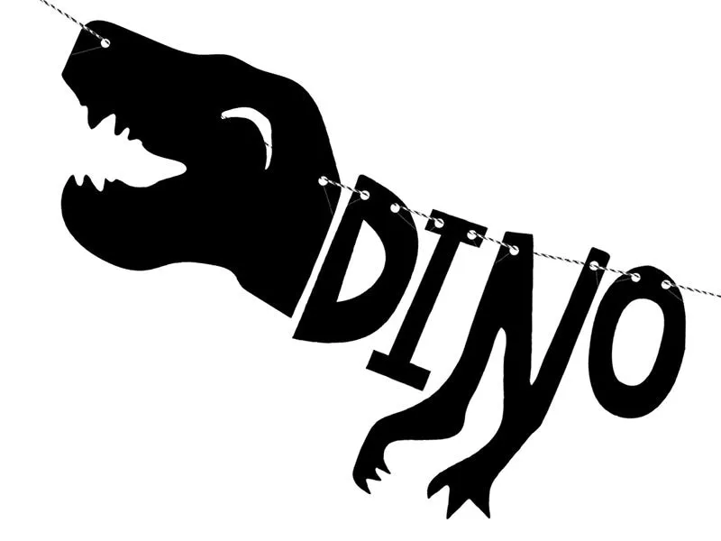 Partydeco Girlande Dinosaurier-Party Schwarz, 20 x 90 cm Partydeco Girlande Dinosaurier-Party Schwarz, 20 x 90 cm