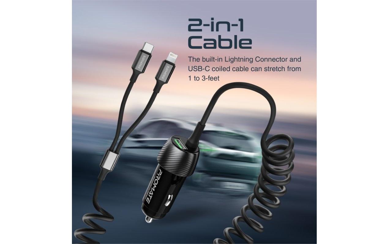 Promate Autoladegerät PowerDrive-33PDCI QC3.0, Car Charger