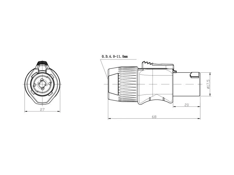 Bemero Stecker BC5001BK-F 4-Pol SpeakON Stecker
