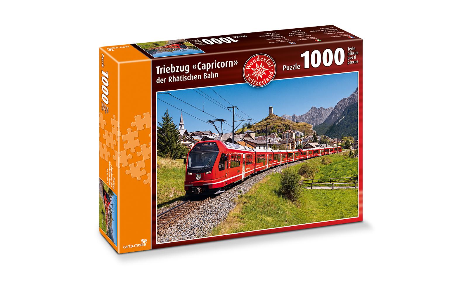 Carta.Media Puzzle Triebzug Capricorn der Rhätischen Bahn 1000 Teile