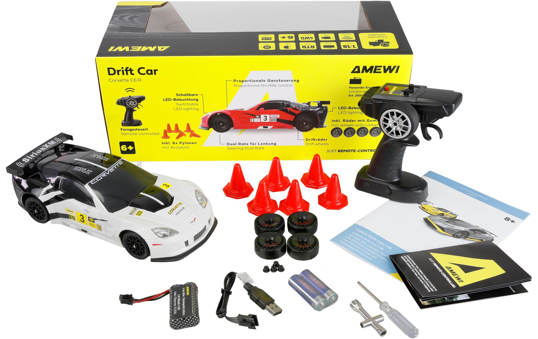 Amewi Drift Corvette C6.R 1:18 RTR Weiss