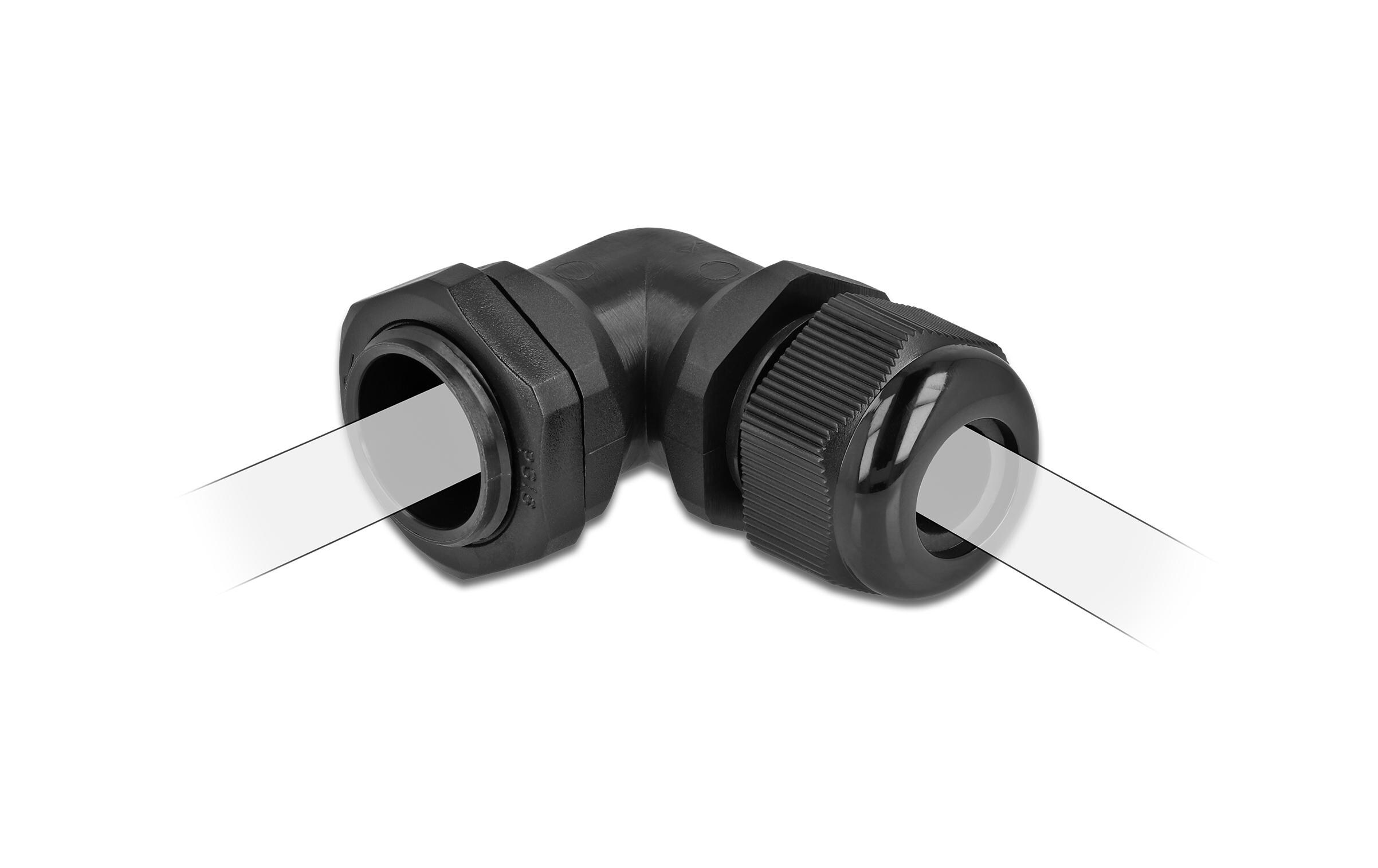 Delock Kabelverschraubung PG9, 19 mm 90° gewinkelt