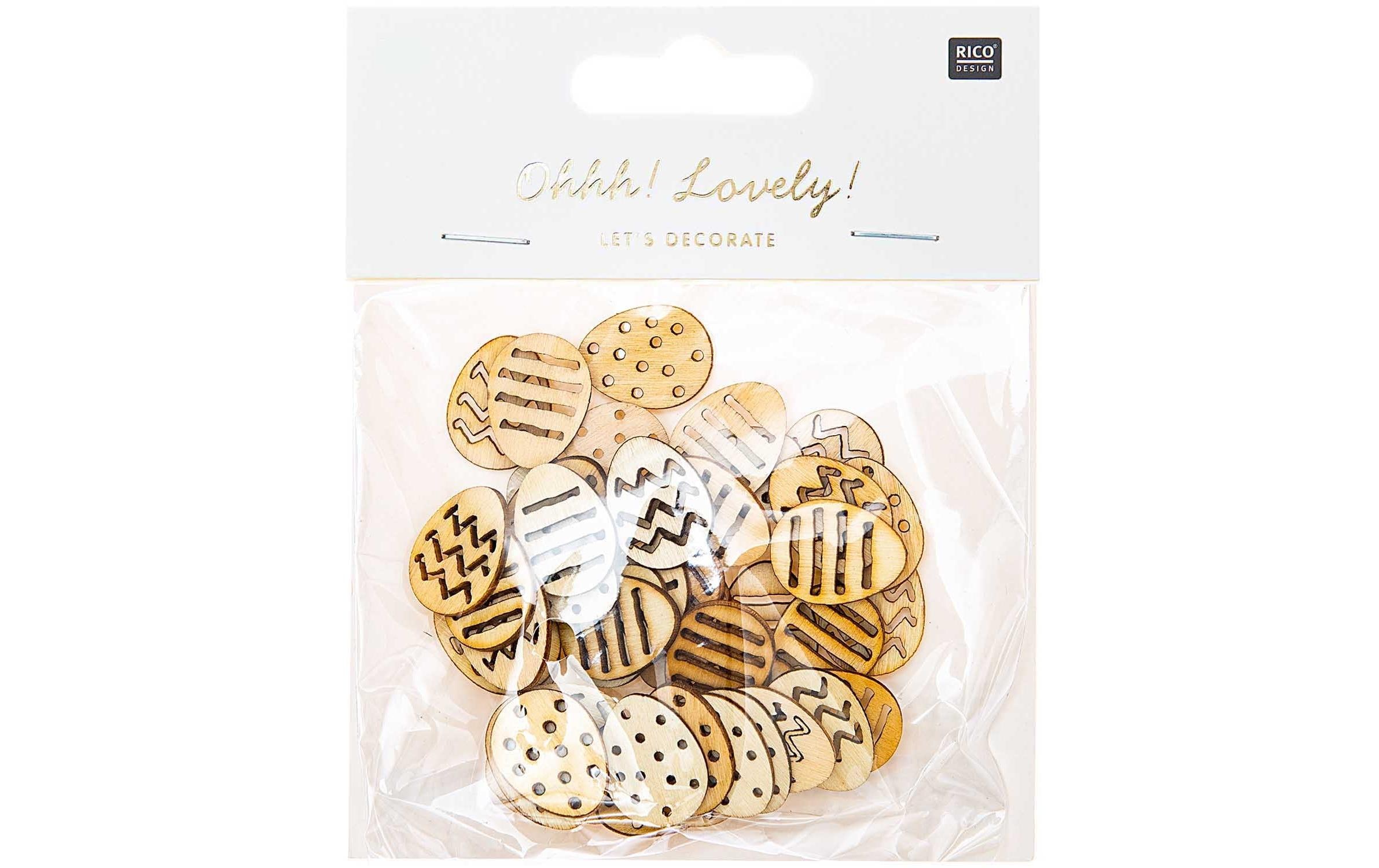 Rico Design Streudeko Ostereier 48 Stück, Nature