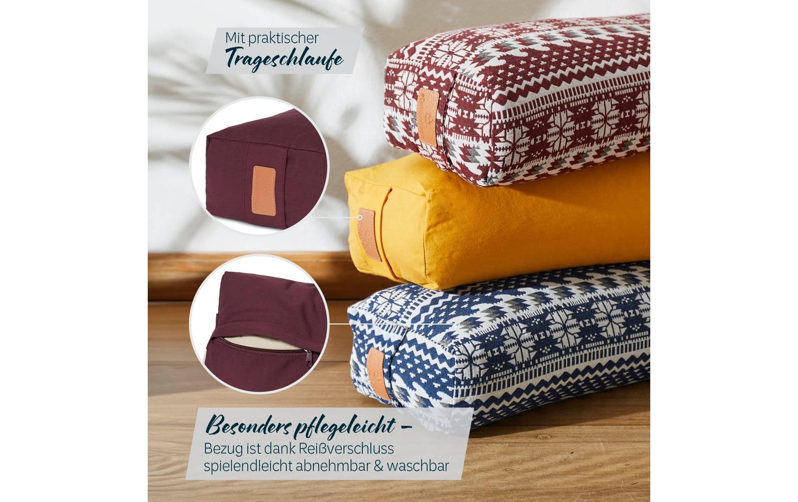 DoYourYoga Yoga-Bolster Paravati Bio-Dinkelspelz, Dunkelrot