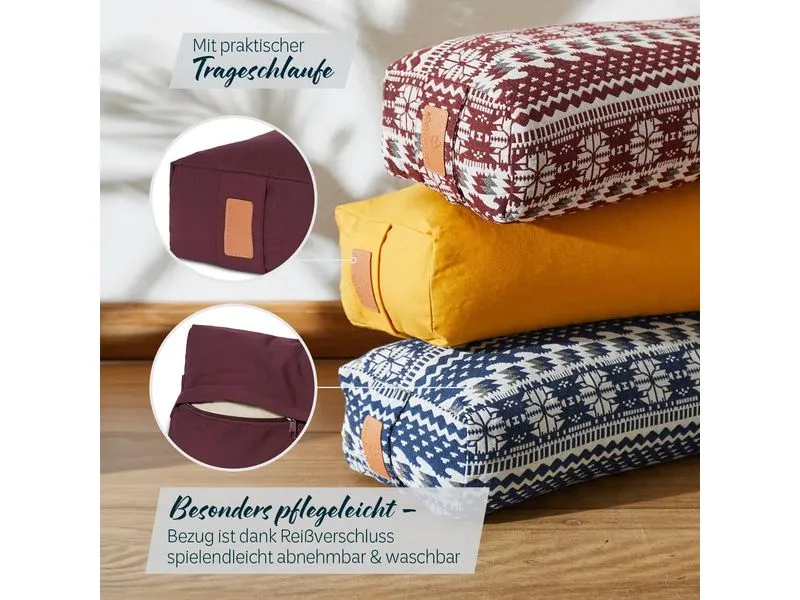 DoYourYoga Yoga-Bolster Paravati Bio-Dinkelspelz, Dunkelrot DoYourYoga Yoga-Bolster Paravati Bio-Dinkelspelz, Dunkelrot
