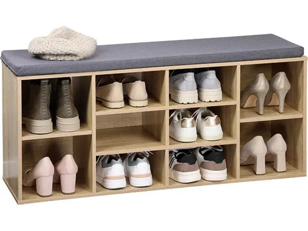 Kesper Schuhschrank mit Sitzkissen Holz natur 103.5 x 29.5 x 48 cm Kesper Schuhschrank mit Sitzkissen Holz natur 103.5 x 29.5 x 48 cm